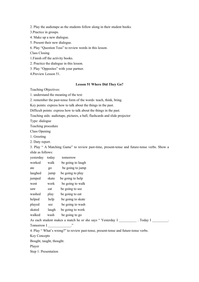 2019-2020年七年级英语下册 Unit7 Sports and good Health Lesson49-Lesson52教案 冀教版.doc_第3页