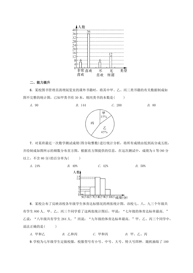 2019-2020年七年级数学下册第10章数据的收集整理与描述章末复习同步练习新版新人教版.doc_第2页