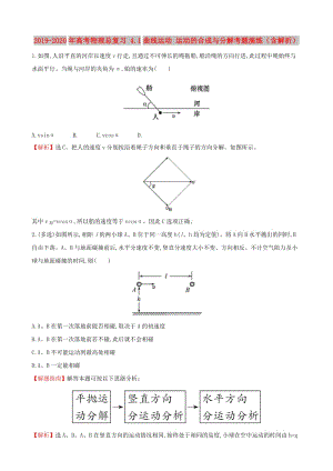 2019-2020年高考物理總復(fù)習(xí) 4.1曲線運(yùn)動(dòng) 運(yùn)動(dòng)的合成與分解考題演練（含解析）.doc