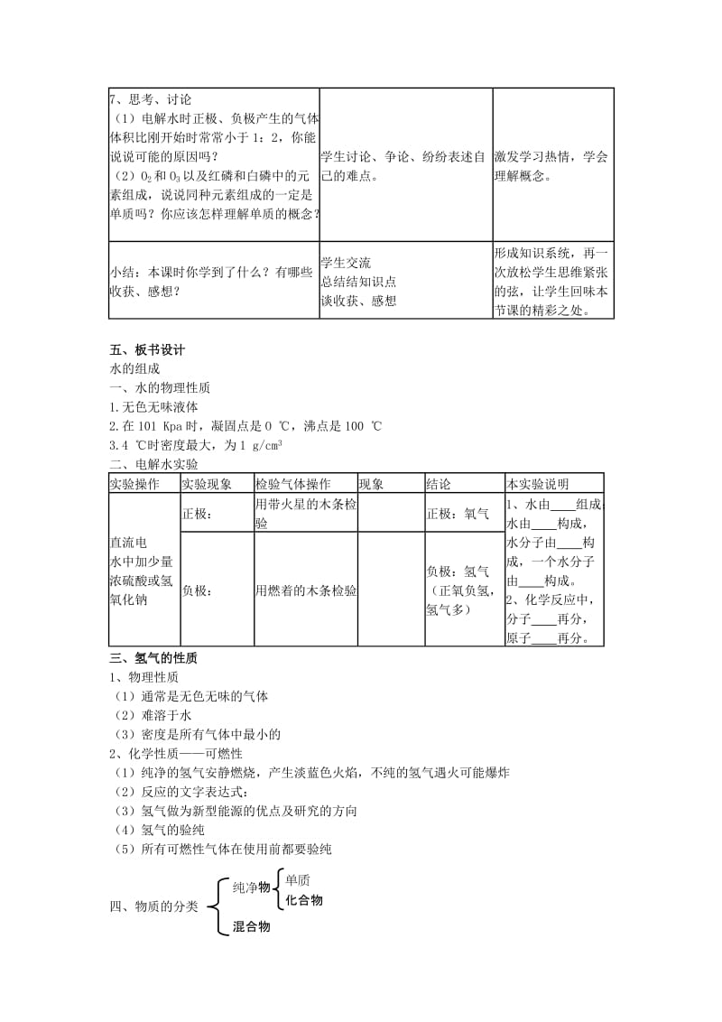 2019-2020年九年级化学上册第4单元自然界的水课题3水的组成教案(新版)新人教版.doc_第3页