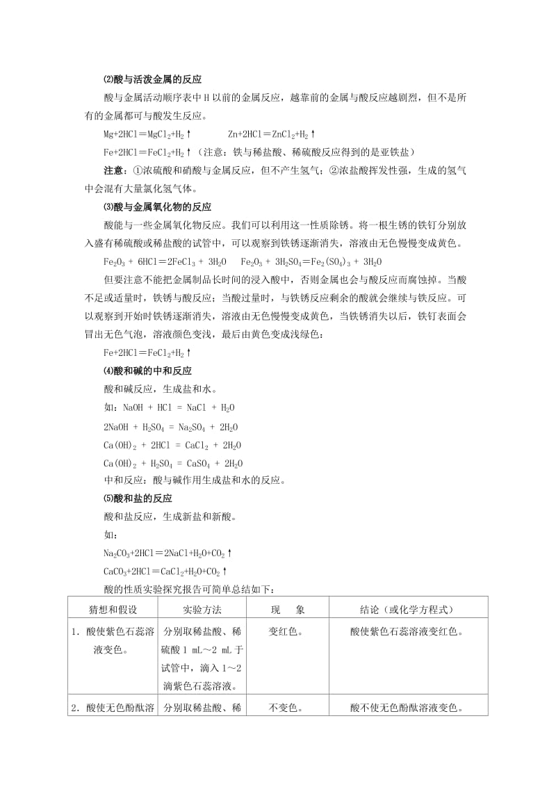 2019-2020年九年级化学《常见的酸》教案 人教新课标版.doc_第3页