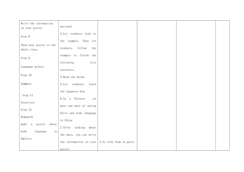 2019-2020年七年级英语下册 Module 11 body language Unit 3 Language in use教案 （新版）外研版.doc_第3页