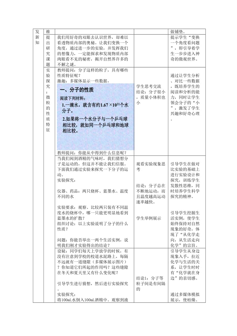 2019-2020年九年级化学上册《第二单元 第三节 第一节 运动的水分子》教案 新人教版.doc_第2页