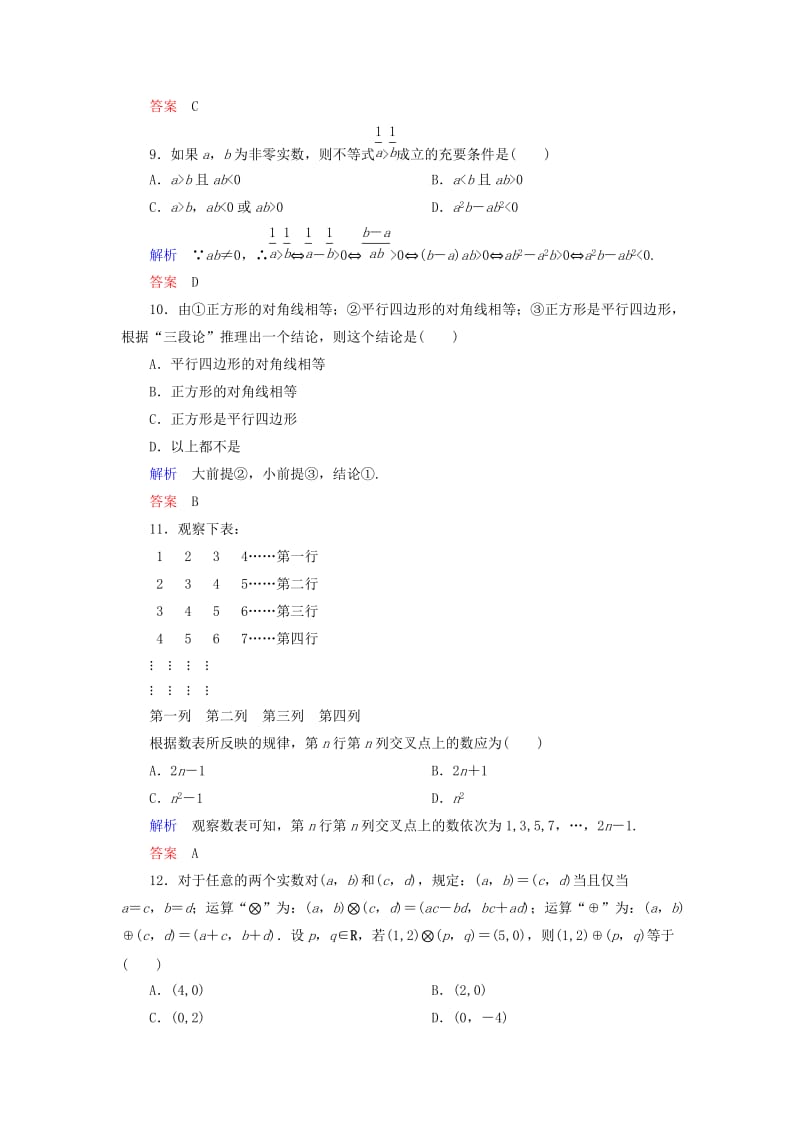 2019年高中数学 第二章 推理与证明单元同步测试（含解析）新人教A版选修2-2.doc_第3页