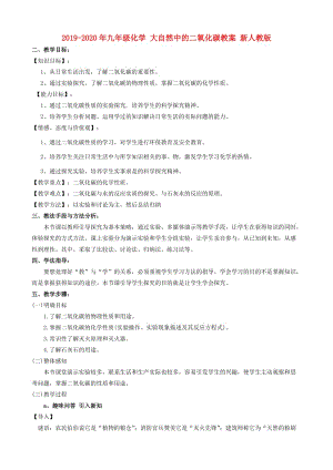 2019-2020年九年級化學 大自然中的二氧化碳教案 新人教版.doc