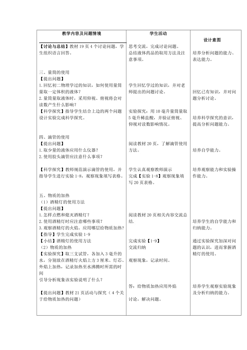 2019-2020年九年级化学上册《1.3 走进化学实验室（第1课时）》教案 （新版）新人教版.doc_第2页