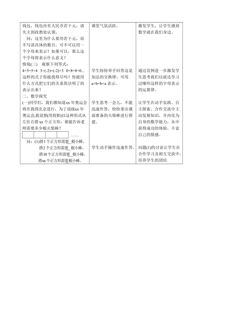 2019-2020年七年级数学用字母表示数教案1 苏教版.doc_第2页