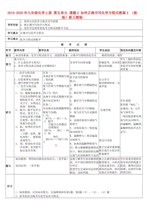 2019-2020年九年級化學(xué)上冊 第五單元 課題2 如何正確書寫化學(xué)方程式教案2 （新版）新人教版.doc