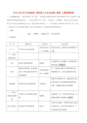 2019-2020年七年級(jí)政治 第四課《人生當(dāng)自強(qiáng)》教案 人教新課標(biāo)版.doc