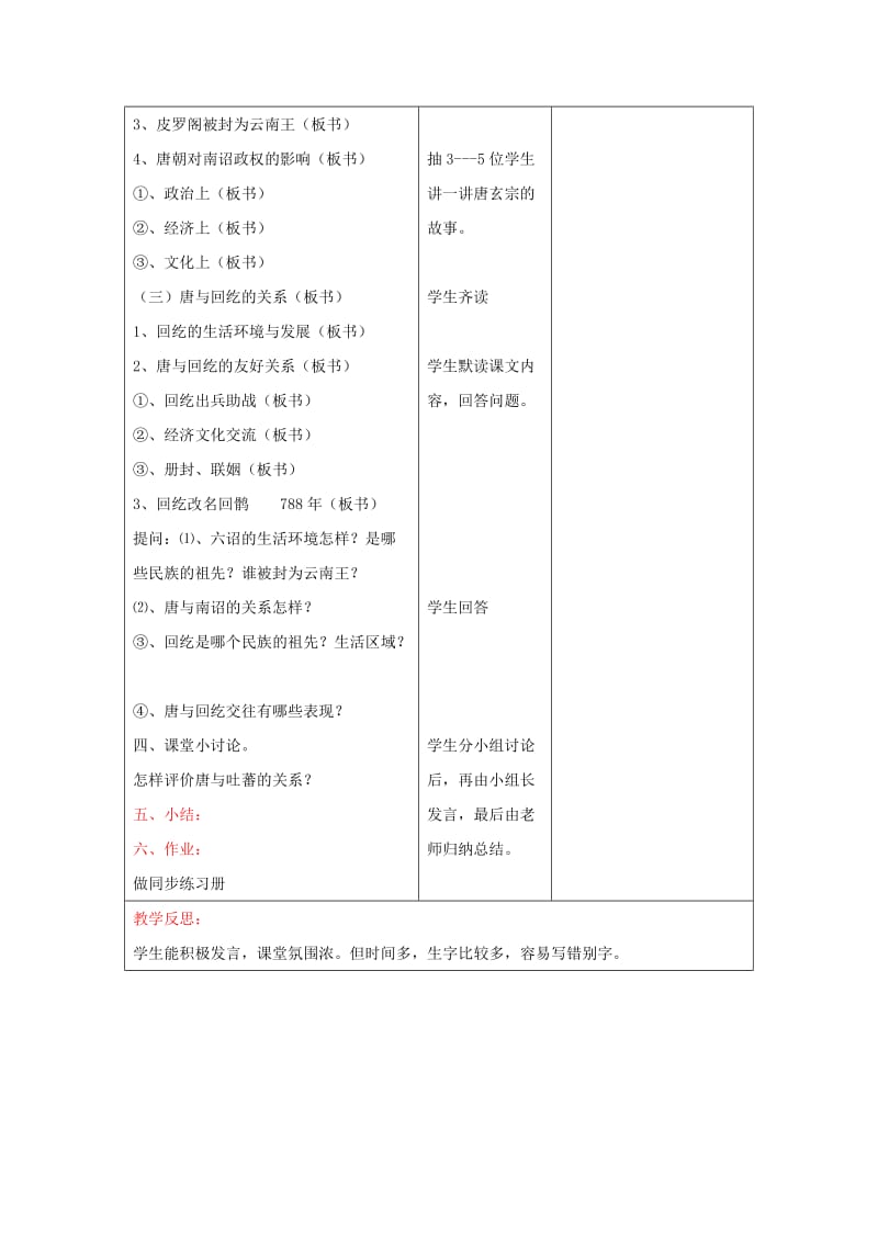 2019-2020年七年级历史下册 第六学习主题 6.4《唐朝的民族关系》教案 川教版.doc_第3页