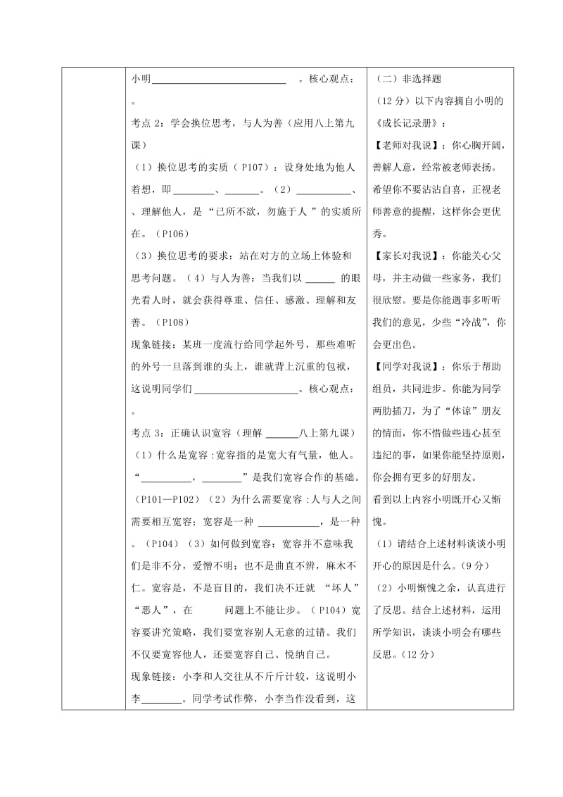 2019-2020年九年级中考政治 法律教育专题复习 交往艺术学案.doc_第3页