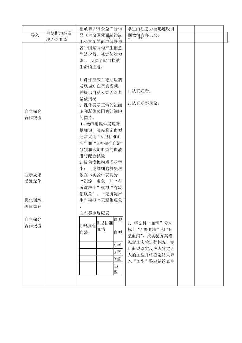 2019-2020年七年级生物下册第四单元第四章第四节输血与血型教案3新版新人教版.doc_第3页