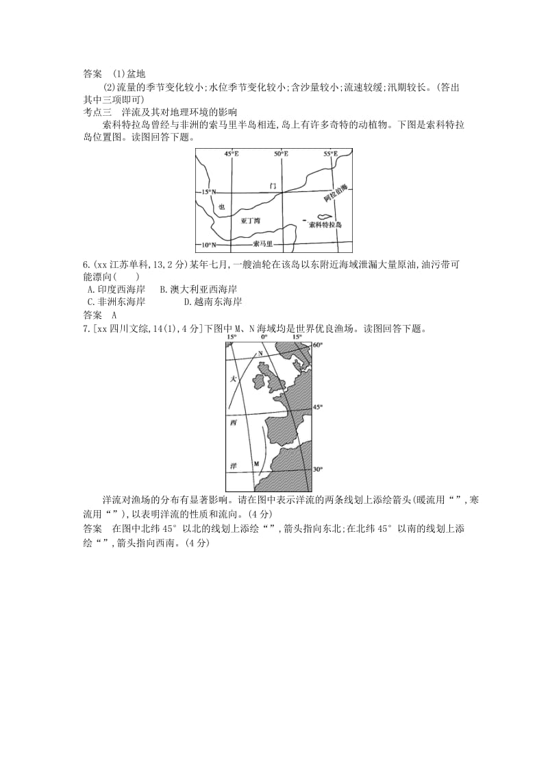 2019年高考地理 分类汇编 第四单元 地球上的水.doc_第2页