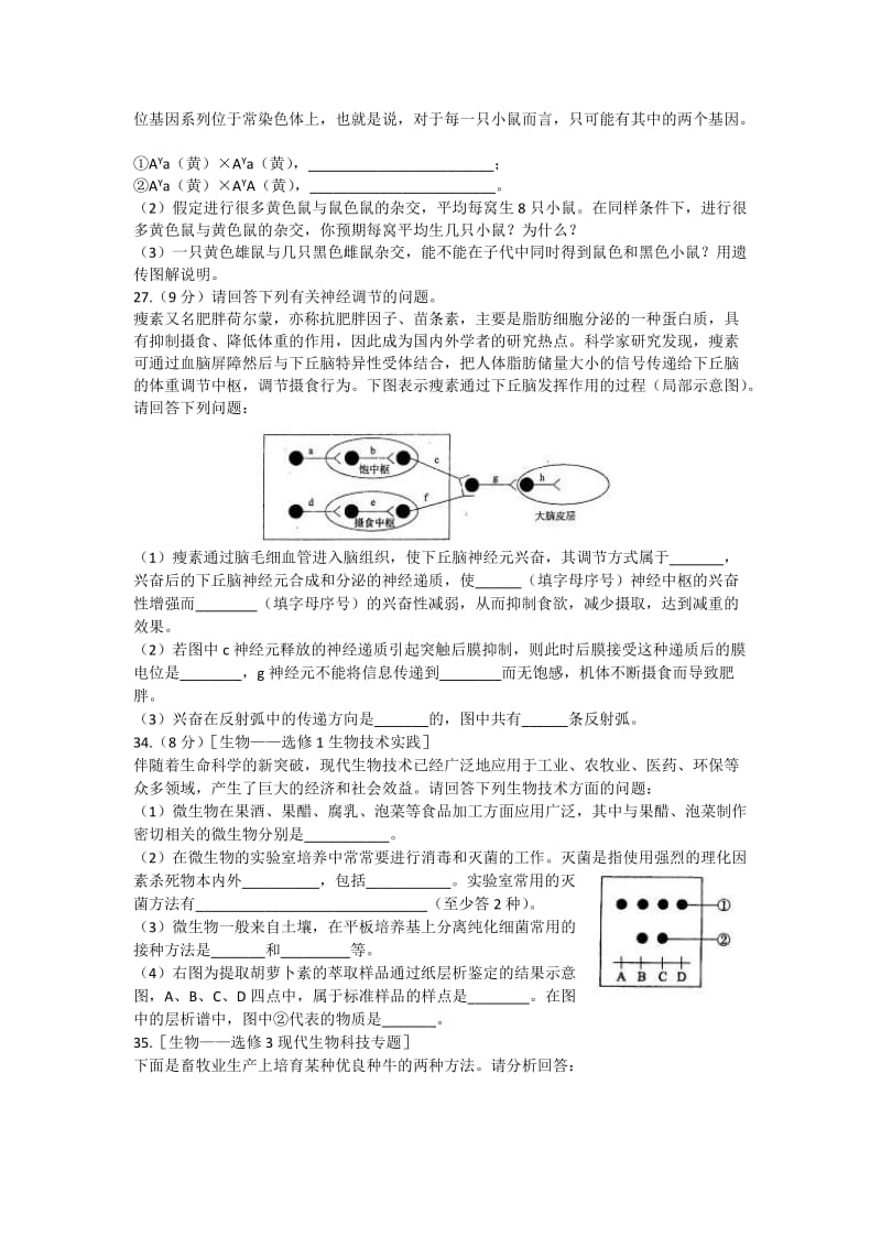 2019年高三5月仿真模拟生物试题.doc_第3页