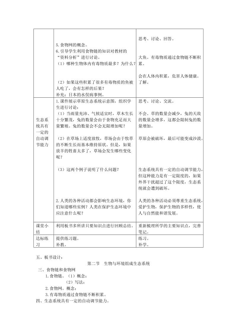 2019-2020年七年级生物上册第一单元第二章第二节生物与环境组成生态系统第2课时教案新版新人教版.doc_第2页