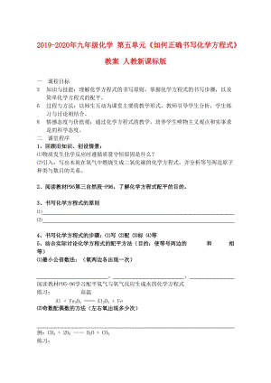 2019-2020年九年級(jí)化學(xué) 第五單元《如何正確書(shū)寫(xiě)化學(xué)方程式》教案 人教新課標(biāo)版.doc