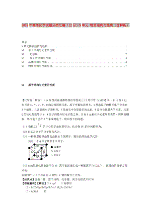 2019年高考化學試題分類匯編（12月）N單元 物質(zhì)結構與性質(zhì)（含解析）.doc