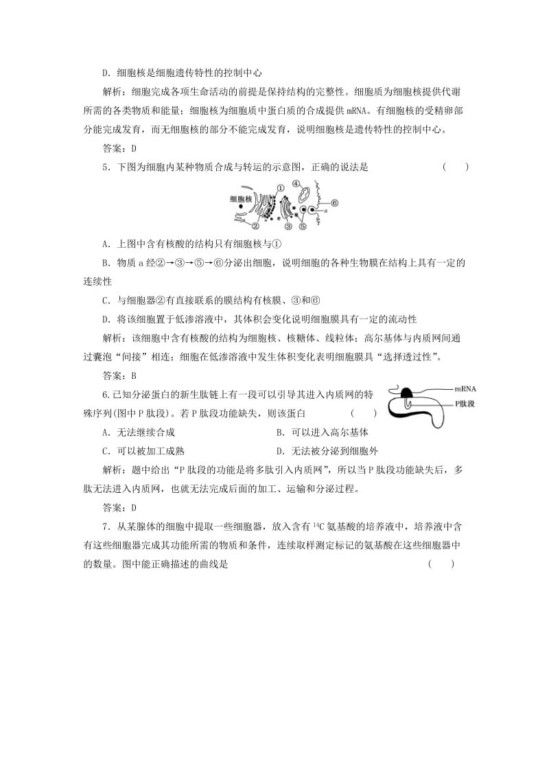 2019-2020年七年级生物上册《第一单元 第二章 第一节 细胞的结构和功能》跟踪训练2 济南版.doc_第2页