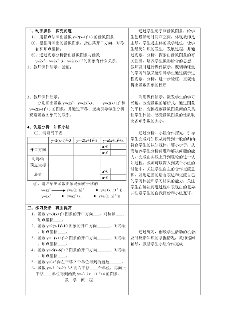 2019-2020年九年级下册数学二次函数图象与性质说课稿.doc_第2页