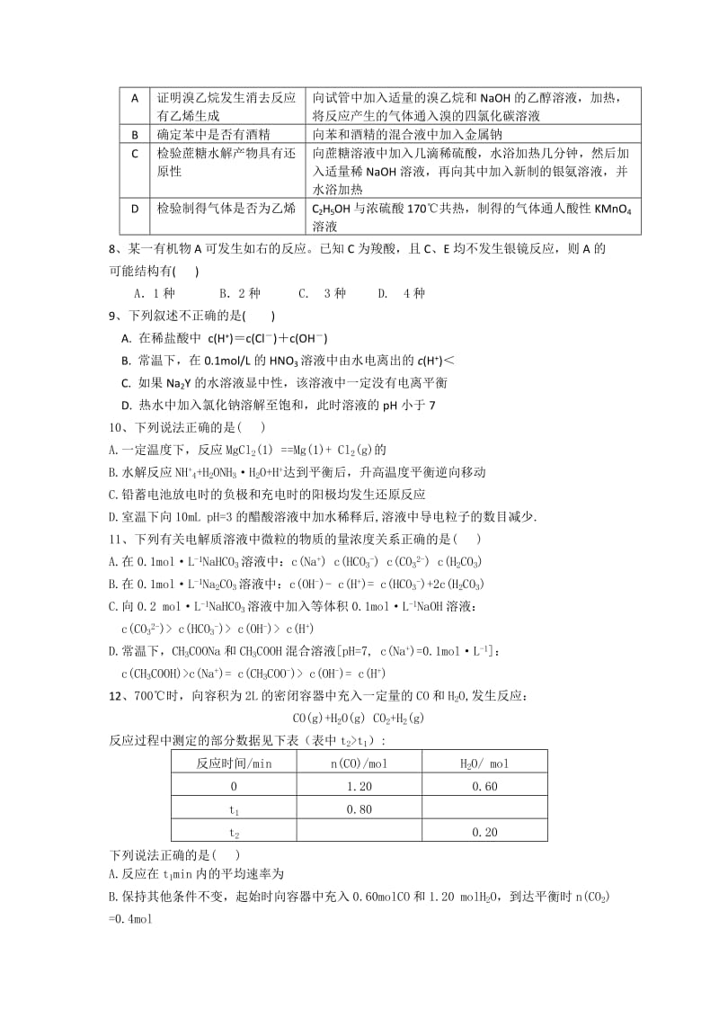 2019年高二5月月考化学试题 含答案.doc_第2页