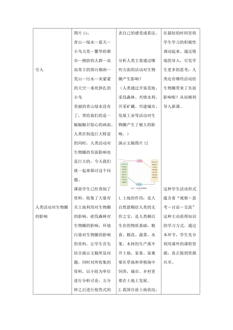 2019-2020年七年级生物下册 第4单元 第14章 第1节 人类活动对生物圈的影响教案 北师大版.doc_第3页