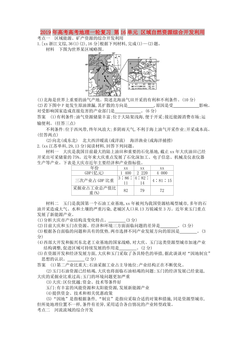 2019年高考高考地理一轮复习 第16单元 区域自然资源综合开发利用.doc_第1页