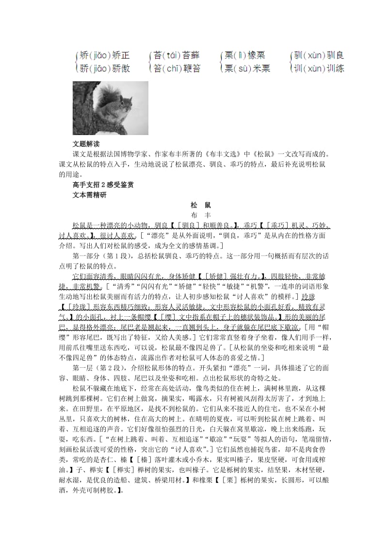 2019-2020年七年级语文下册 第十五课 松鼠学习导航 苏教版.doc_第2页