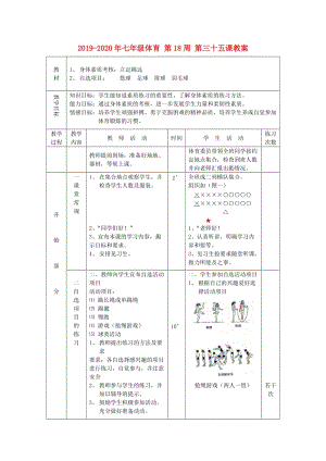 2019-2020年七年級(jí)體育 第18周 第三十五課教案.doc