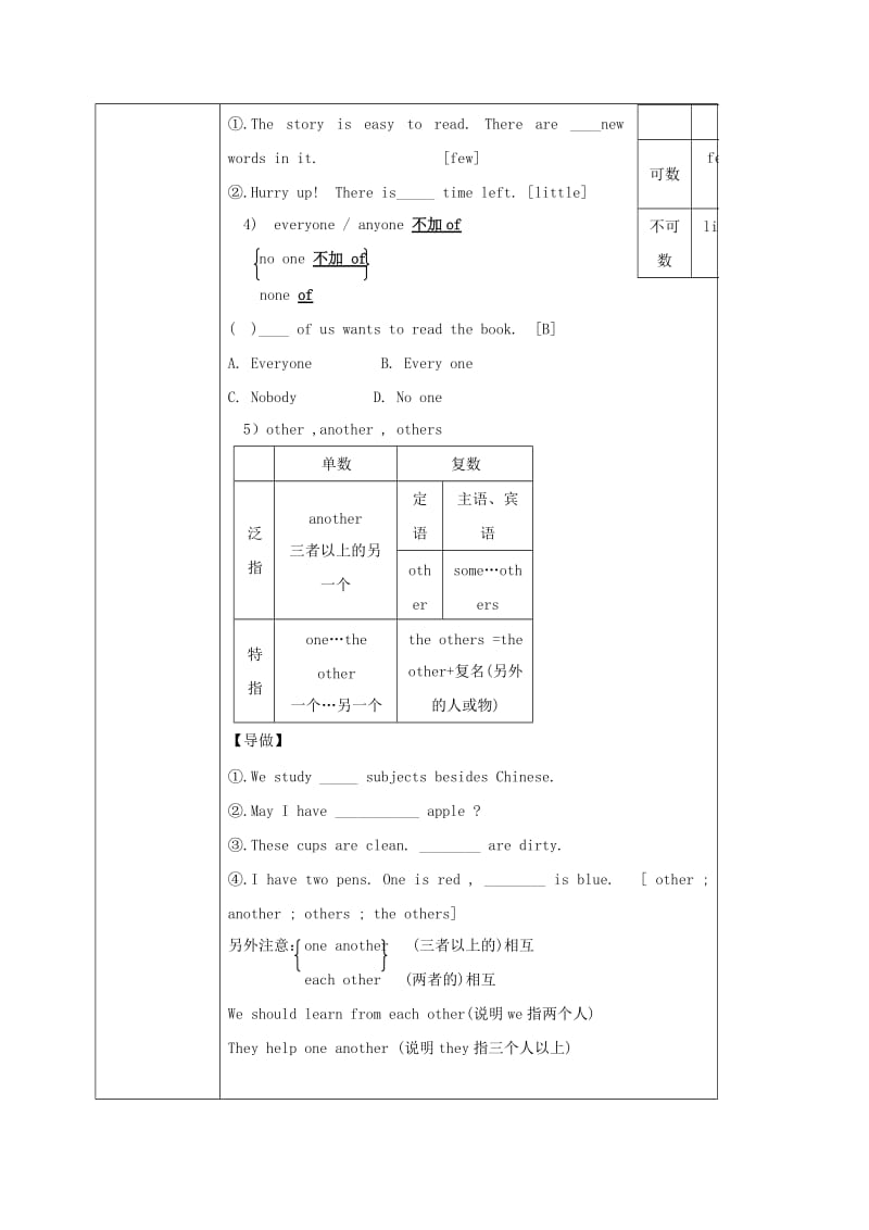 2019-2020年中考英语专题复习 代词教学案（无答案）.doc_第3页