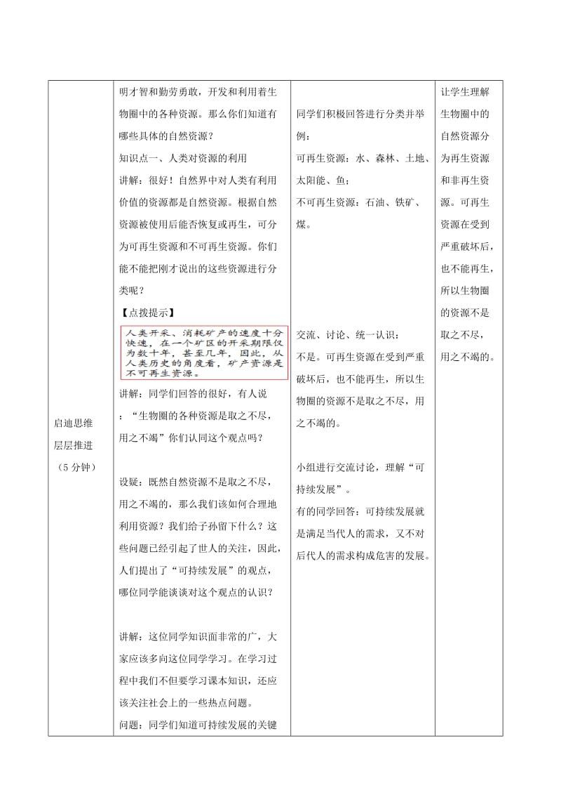 2019-2020年七年级生物下册 3.7.1 人类对生物圈的影响教案 （新版）济南版.doc_第3页