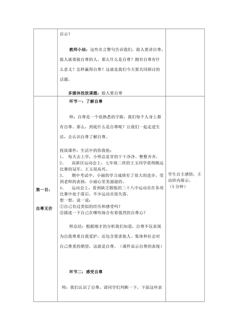 2019-2020年七年级思想品德上册 做自尊自信的人教案 鲁教版.doc_第2页