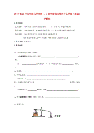 2019-2020年九年級(jí)化學(xué)全冊(cè) 1.1 化學(xué)給我們帶來(lái)什么學(xué)案（新版）滬教版.doc