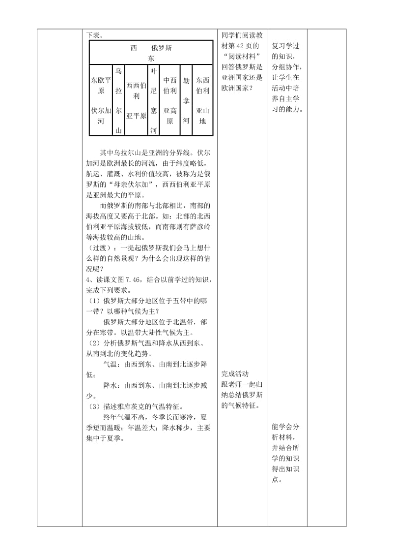 2019-2020年中考地理 俄罗斯复习教案.doc_第3页