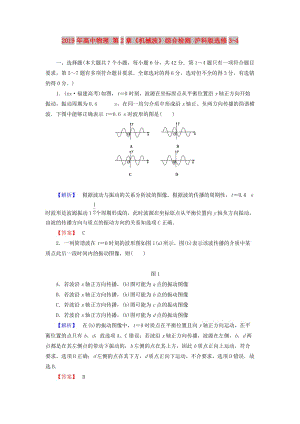 2019年高中物理 第2章《機械波》綜合檢測 滬科版選修3-4.doc