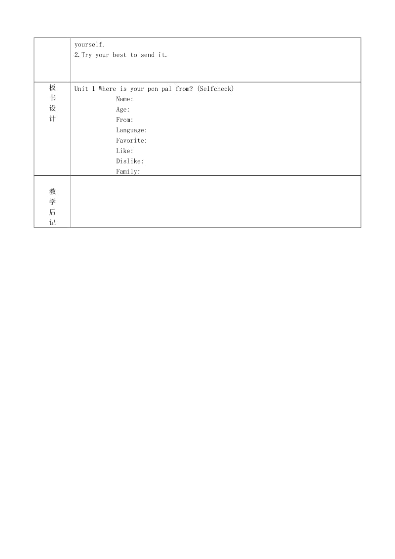 2019-2020年七年级英语下册《Unit 1 Where’s your pen pal from》Self check教案 人教新目标版.doc_第2页