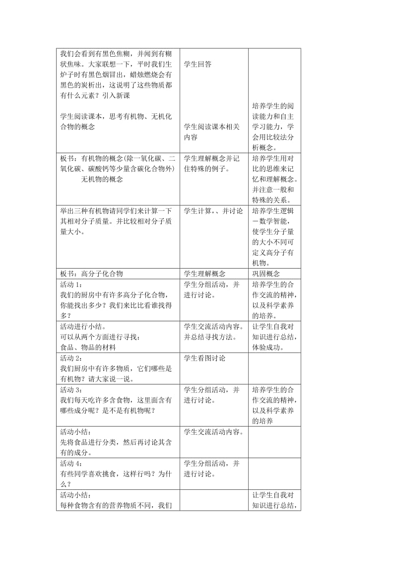 2019-2020年九年级化学下册 第8章 食品中的有机化合物 第一节 什么是有机化合物名师教案1 沪教版.doc_第2页