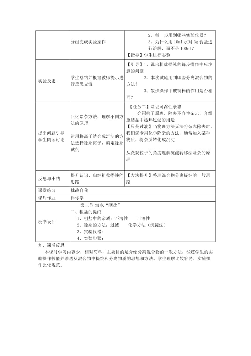 2019-2020年九年级化学全册 第八单元 第2节《海水“晒盐”》教学设计3 鲁教版.doc_第2页