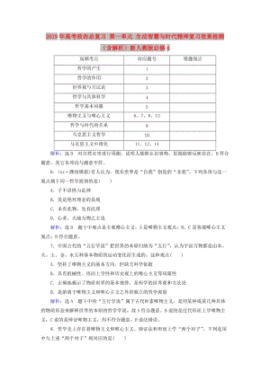 2019年高考政治總復習 第一單元 生活智慧與時代精神復習效果檢測（含解析）新人教版必修4.doc