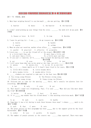 2019-2020年高考英語 語法知識匯總 第06章 形容詞與副詞.doc