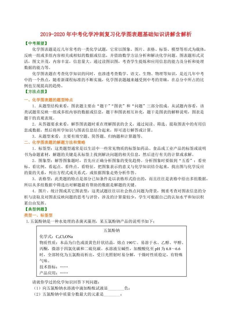 2019-2020年中考化学冲刺复习化学图表题基础知识讲解含解析.doc_第1页