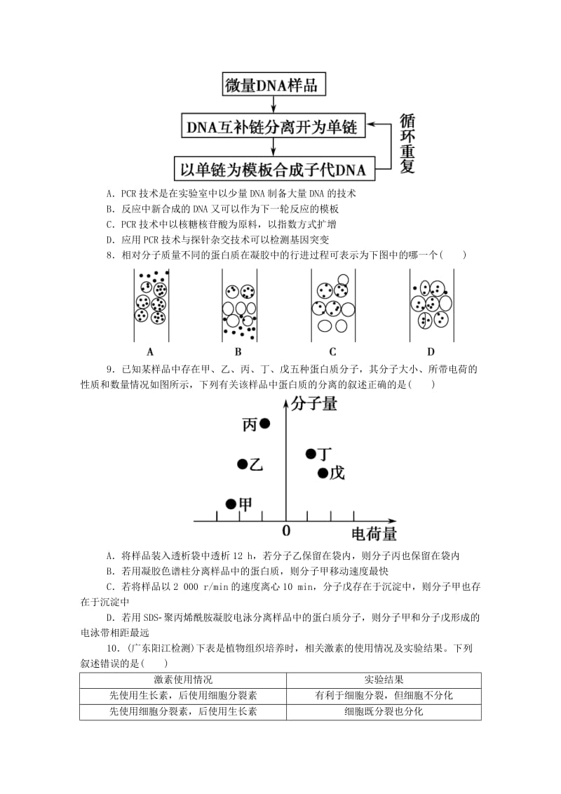 2019年高考生物 拉分题型与提分秘籍训练 专题3 生物技术在食品加工及其他的应用.doc_第2页