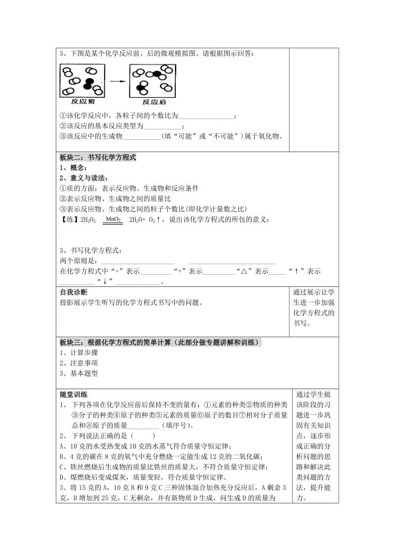 2019-2020年九年级化学上册 第五单元 化学方程式复习导学案 新人教版.doc_第2页