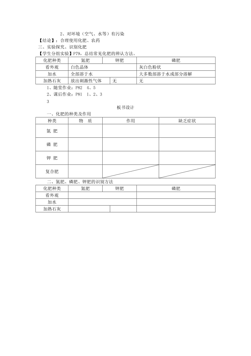 2019-2020年九年级化学下册《化学肥料》教案 新人教版(I).doc_第2页