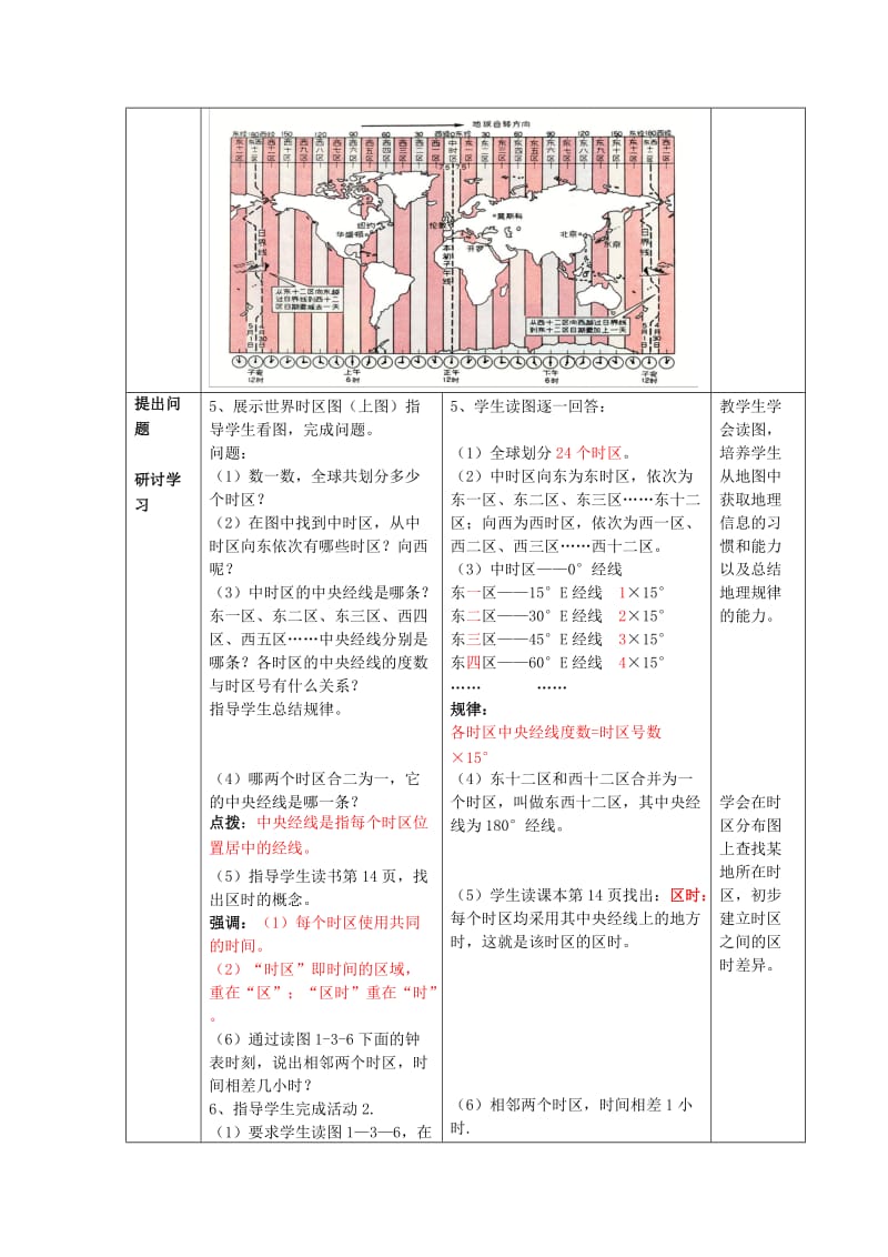 2019-2020年七年级地理上册 第一章 第3节 地球的自转教案 （新版）商务星球版.doc_第3页