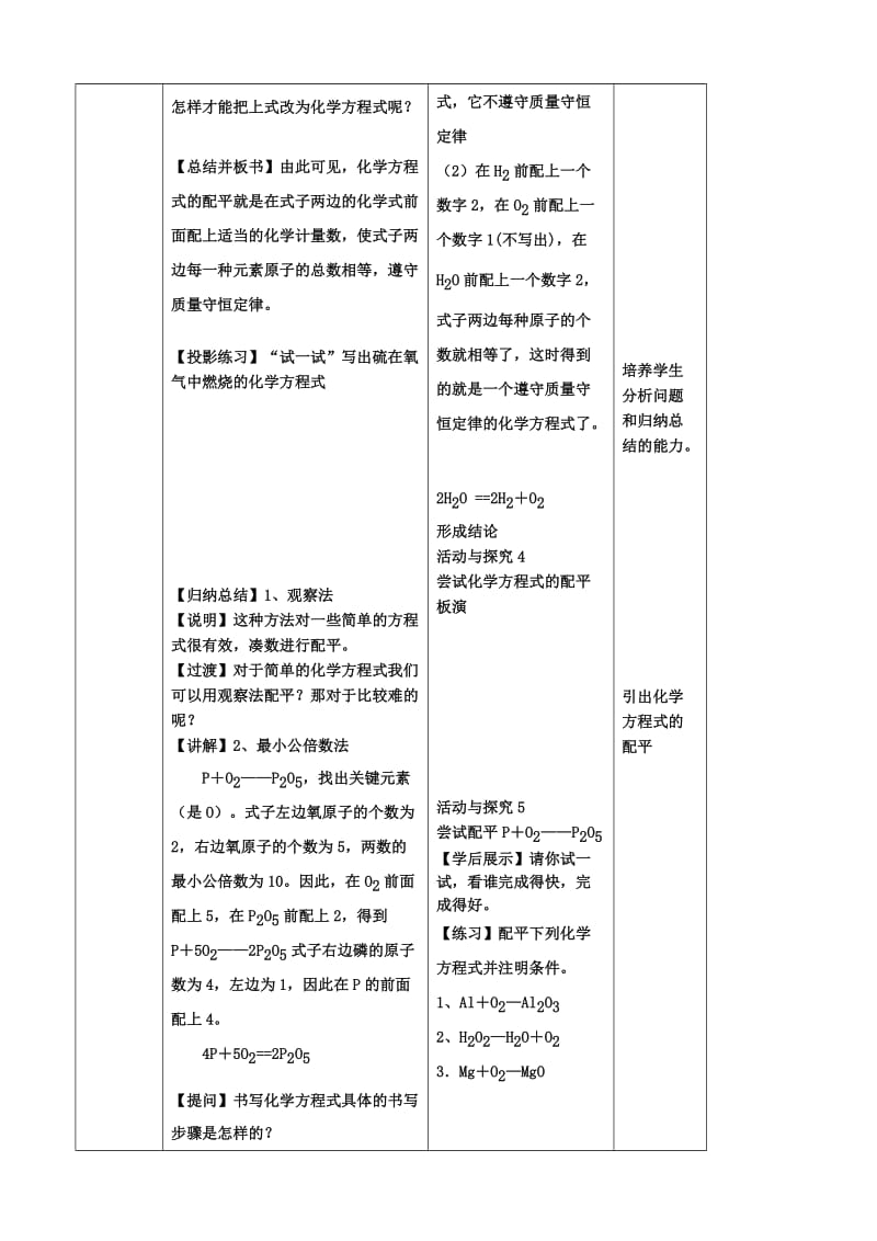 2019-2020年九年级化学上册《5.2 如何正确书写化学方程式》教案 （新版）新人教版(I).doc_第3页