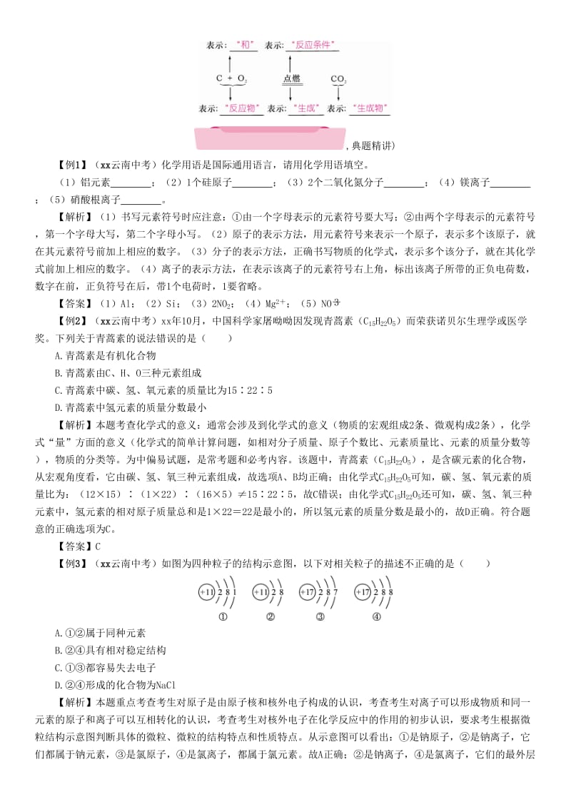 2019-2020年中考化学复习第二编专题1化学用语精讲练习.doc_第2页