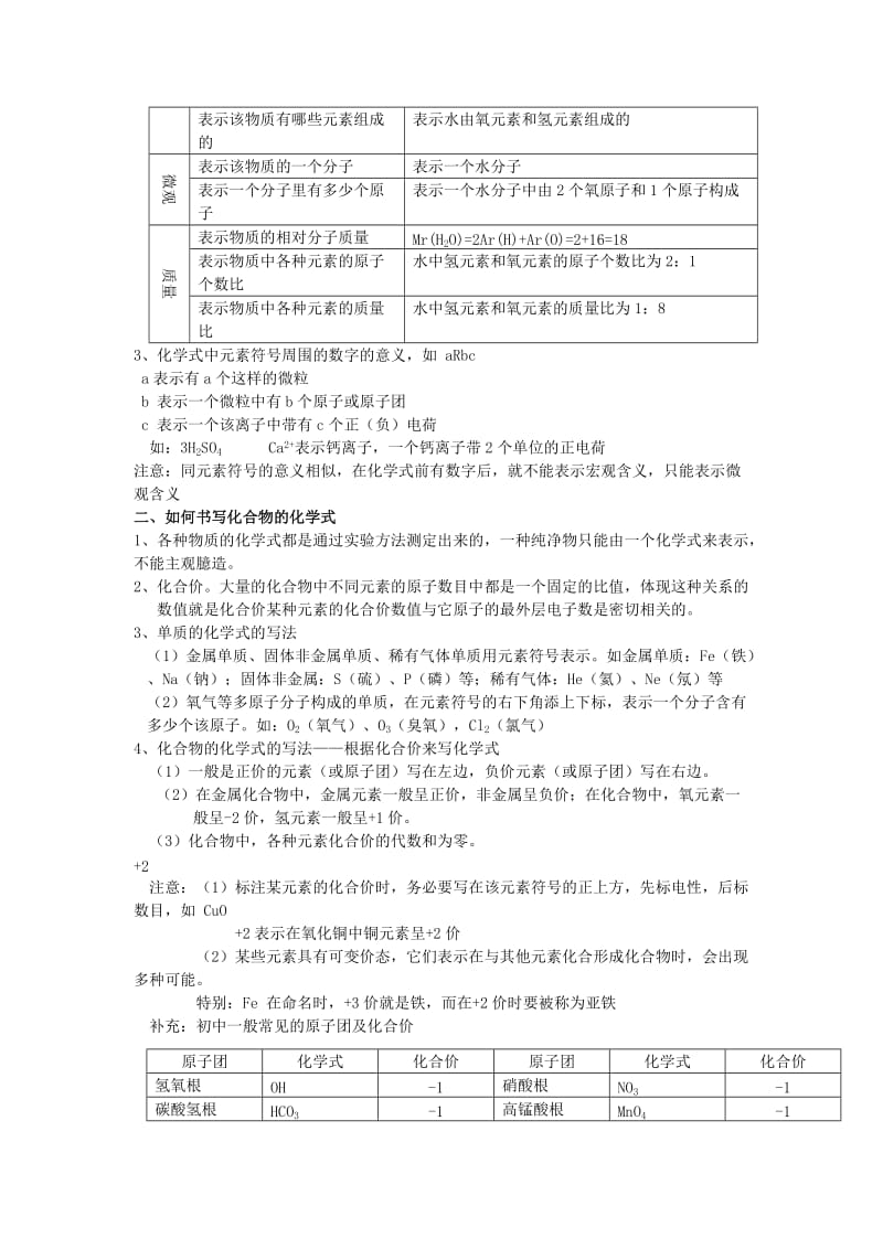 2019-2020年九年级化学全册 3.4 物质组成的表示方法教案 沪教版.doc_第2页