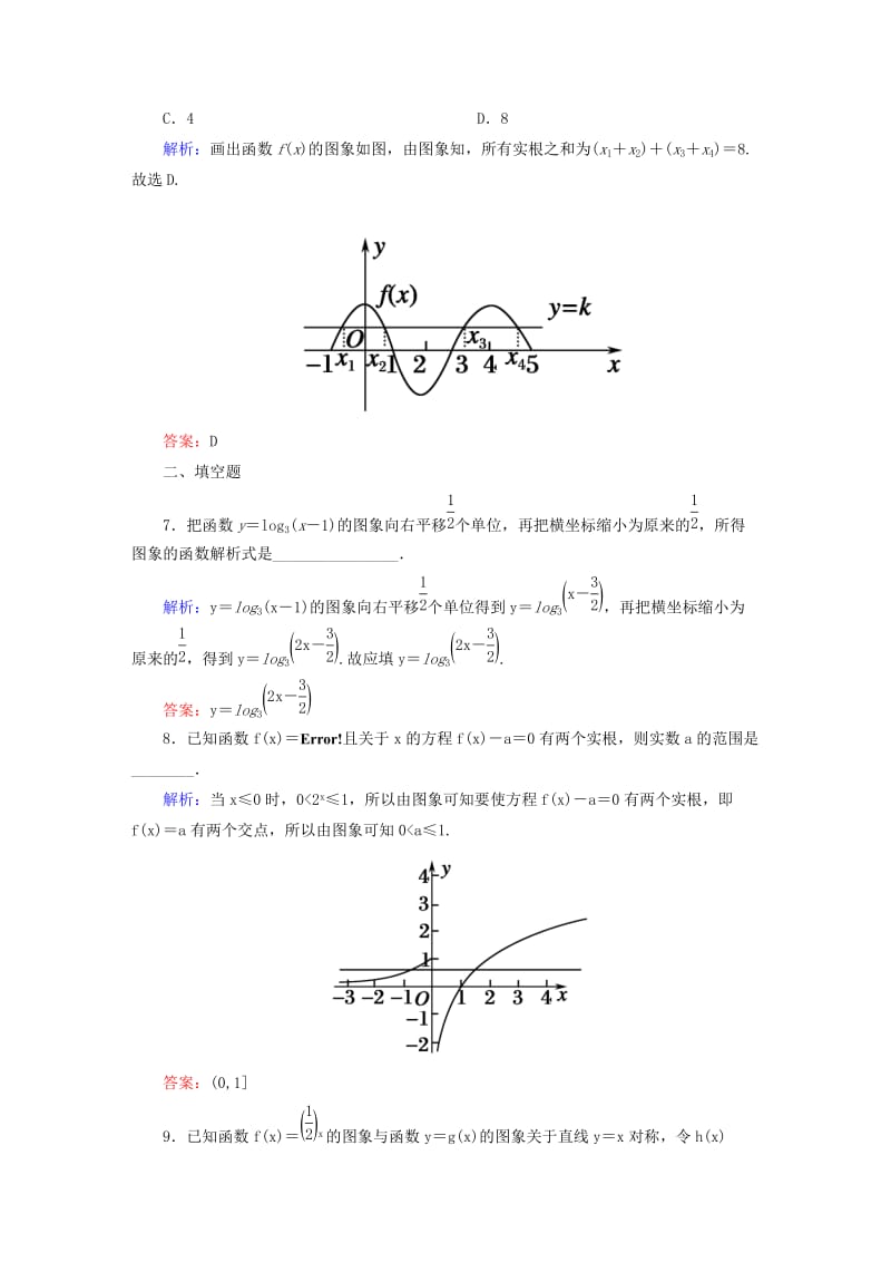 2019-2020年高考数学大一轮复习 2.7函数的图象课时作业 理.DOC_第3页