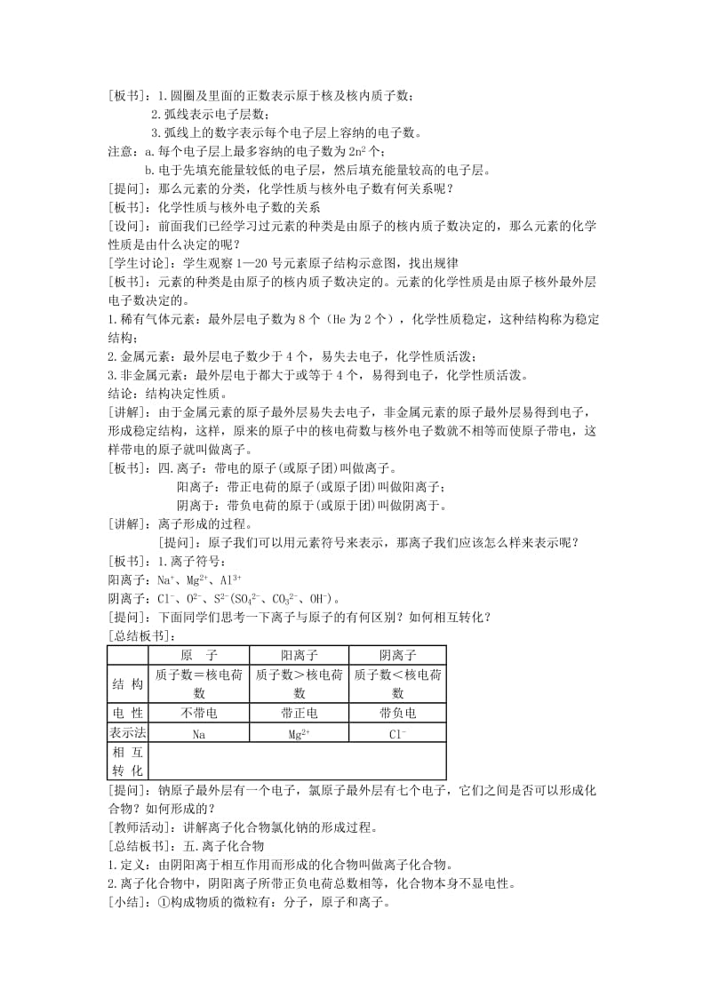 2019-2020年九年级化学上册 核外电子排布的初步知识教学设计 （新版）新人教版.doc_第2页