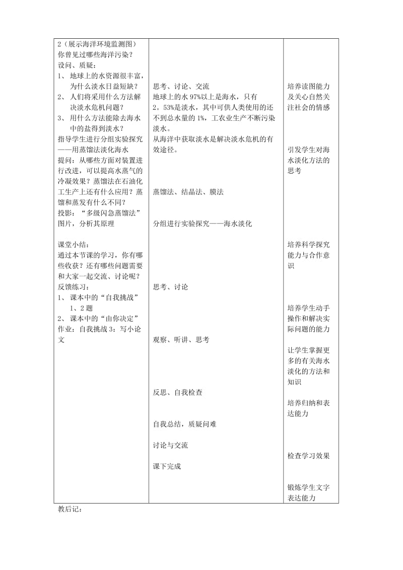 2019-2020年九年级化学 6.1 海洋化学资教案1 鲁教版.doc_第3页